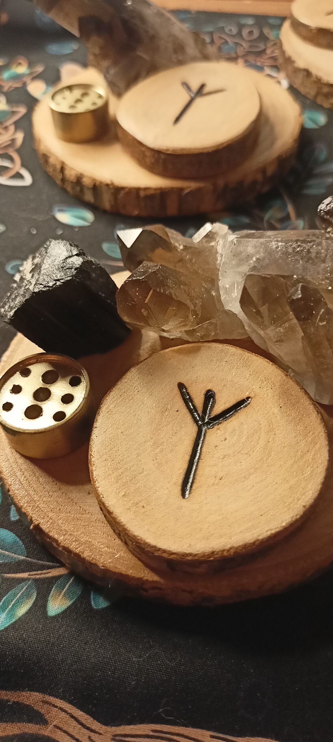 altar de turmalina y cuarzo ahumado