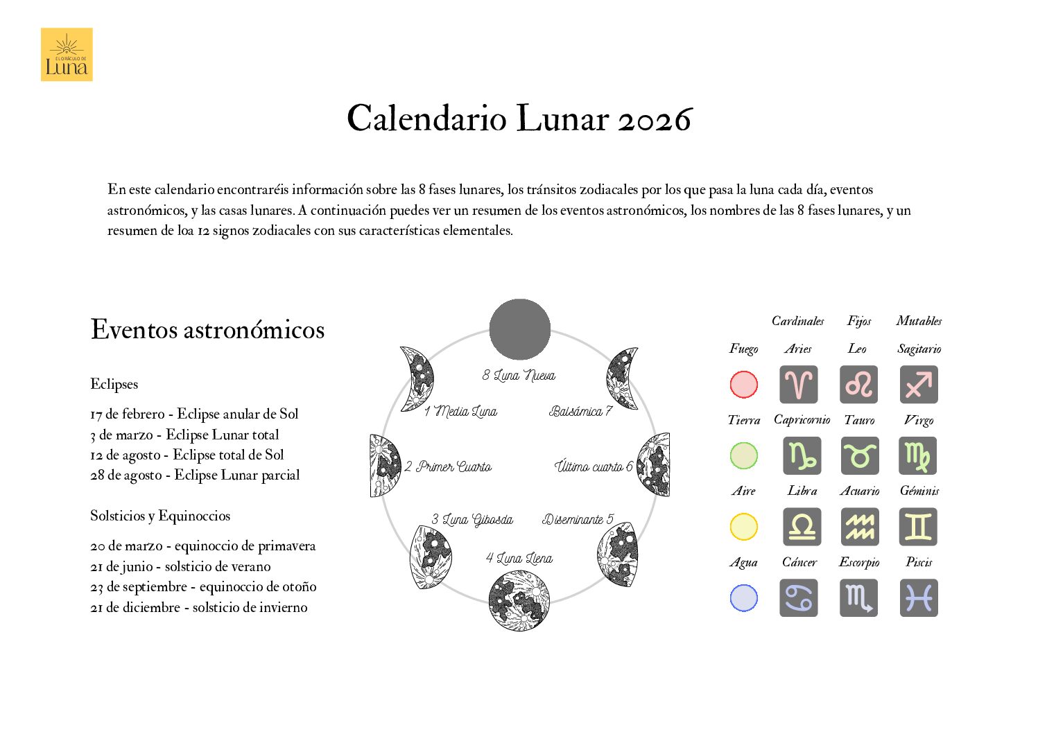 Calendario Lunar 2026 - Imagen 2