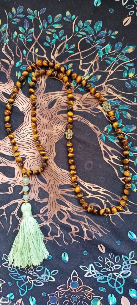 rosario ojo de tigre bisutería joyas artesanales